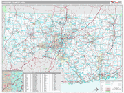 Hartford-West Hartford-East Hartford Wall Map Premium Style